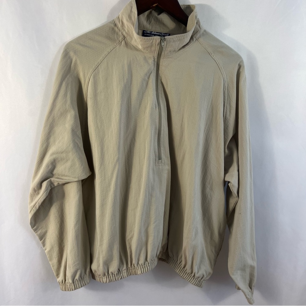 Vintage McAdams Scott Women's L Large 1/4 Zip Golf Windbreaker Jacket Tan